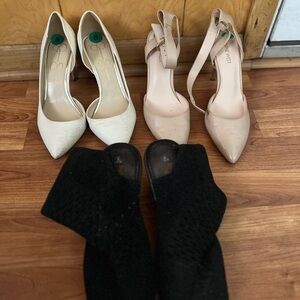 Jessica Simpson White and Black Heels